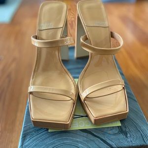 Jeffrey Campbell Hustler Dusty Nude Platform Sandals Size 9
